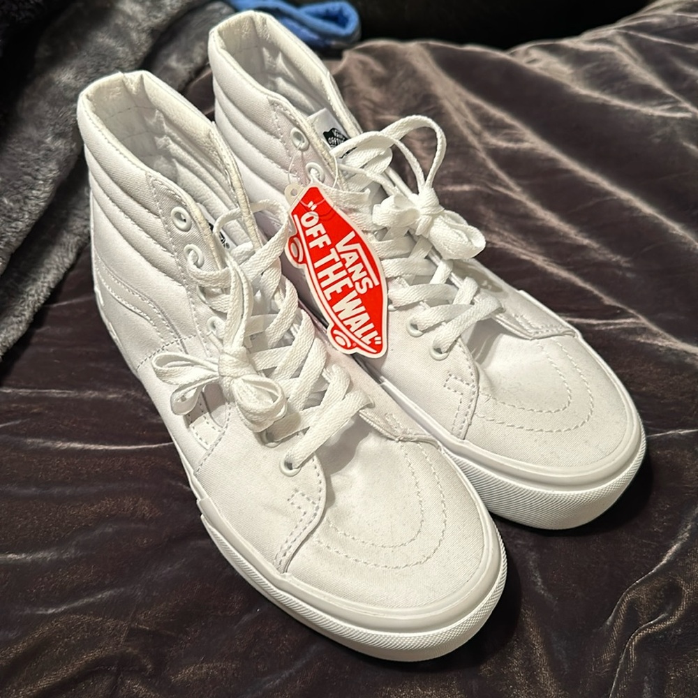 White high top, platform Vans